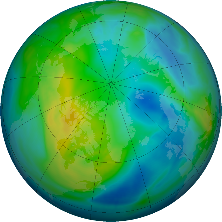 Arctic ozone map for 04 November 2006